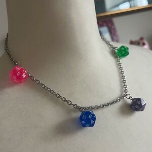 D&D Dice Short Necklace | 4D20 necklace